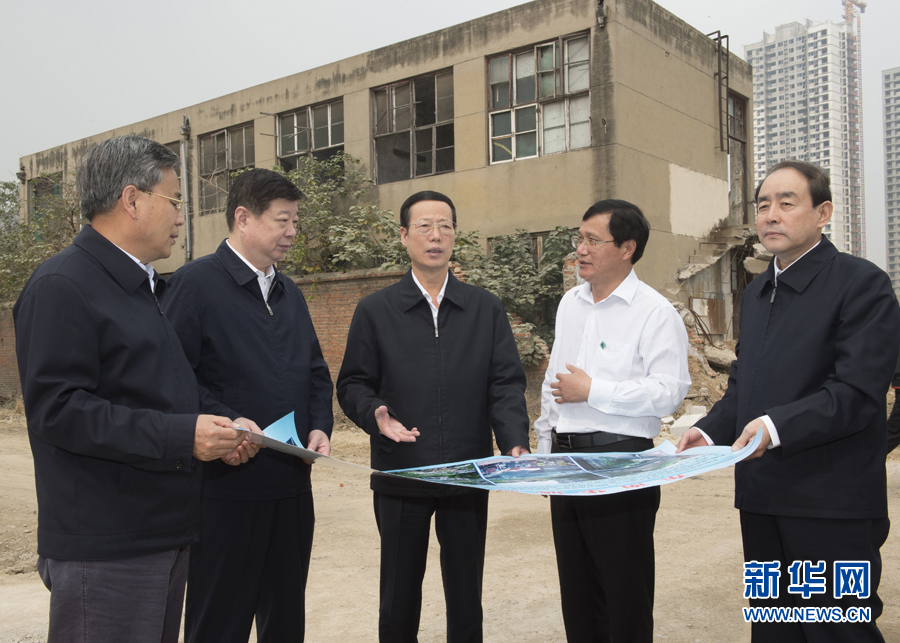 10月22日至23日，中共中央政治局常委、國務(wù)院副總理張高麗在山東調(diào)研扶貧工作情況。這是10月22日，張高麗就整體搬遷脫貧實地考察濟寧東南片區(qū)還遷安置區(qū)暨東南華城棚戶區(qū)改造項目。 新華社記者 王曄 攝