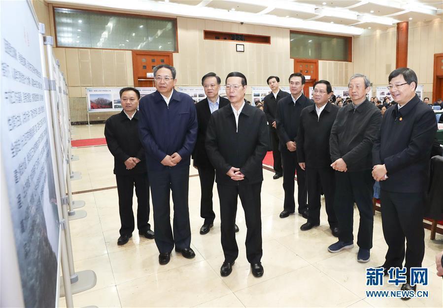 1月9日至10日，國務院副總理張高麗在安徽調(diào)研推動長江經(jīng)濟帶發(fā)展工作。這是1月10日，張高麗主持召開推動長江經(jīng)濟帶發(fā)展工作會議前聽取介紹。新華社記者 龐興雷 攝