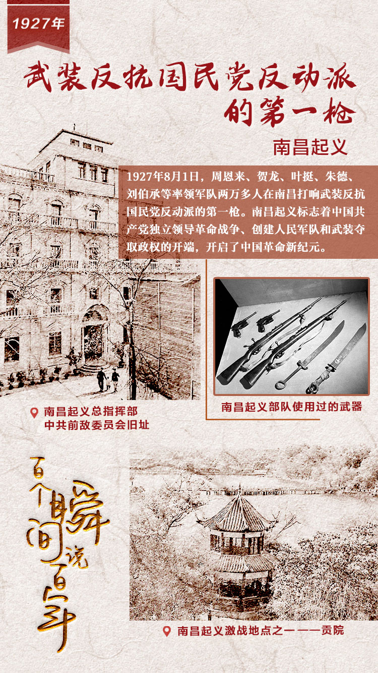1927，武裝反抗國(guó)民黨反動(dòng)派的第一槍