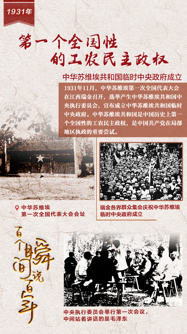 1931，第一個(gè)全國(guó)性的工農(nóng)民主政權(quán)