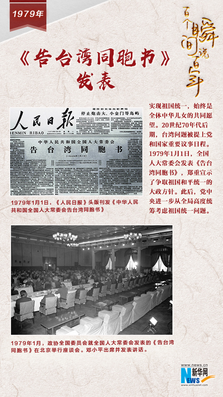 1979，《告臺(tái)灣同胞書(shū)》發(fā)表