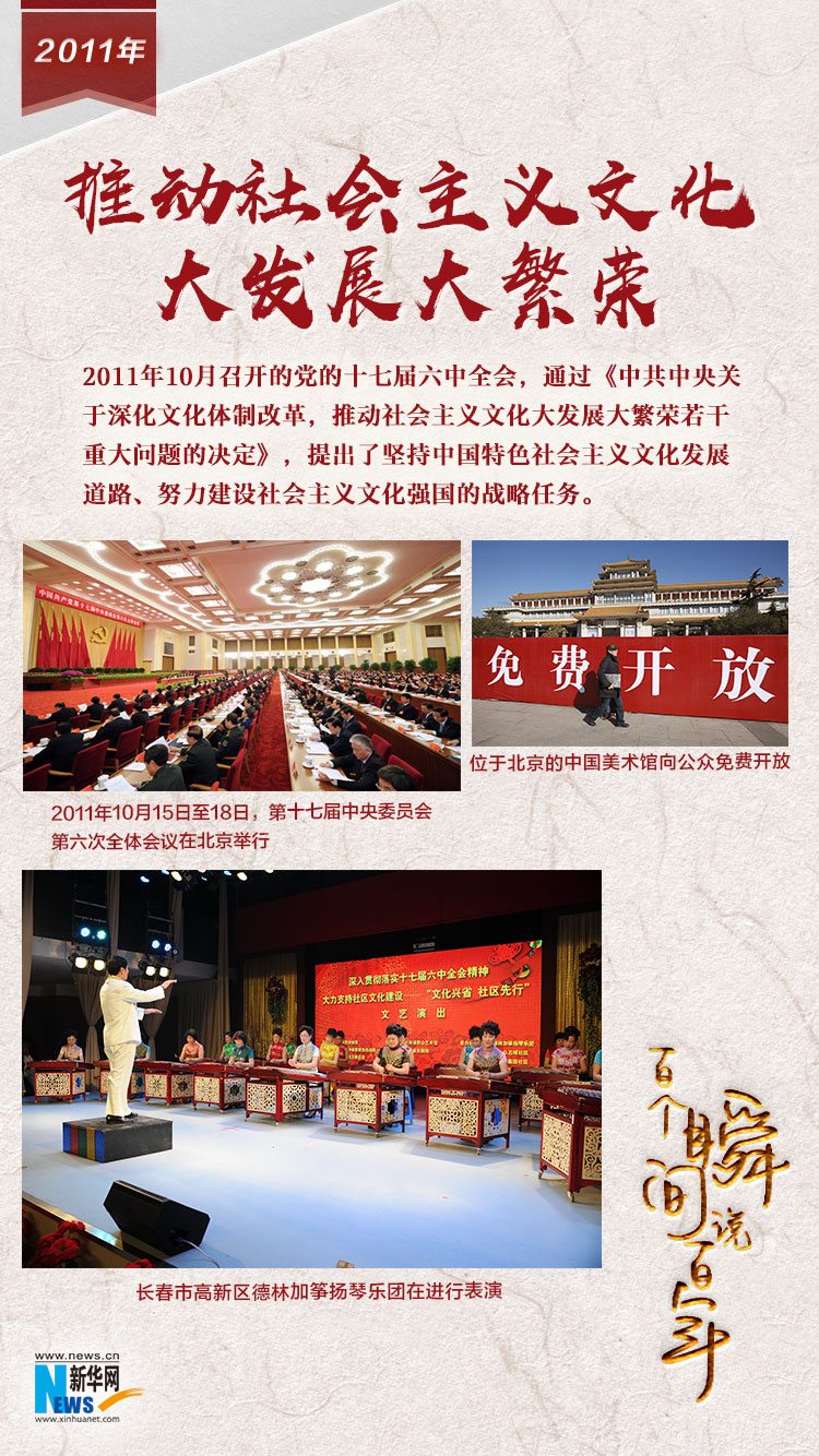 2011，推動(dòng)社會(huì)主義文化大發(fā)展大繁榮