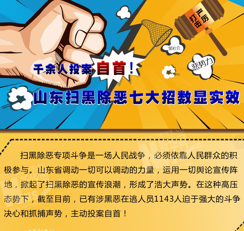 千余人投案自首！山東掃黑除惡七大招數(shù)顯實(shí)效