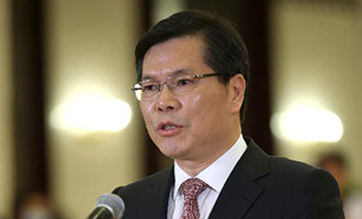 徐立毅在“代表通道”接受采訪(fǎng)