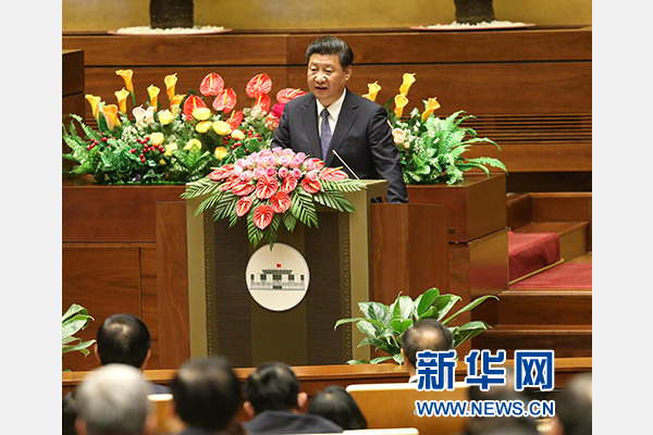11月6日，中共中央總書記、國家主席習(xí)近平在越南國會發(fā)表題為《共同譜寫中越友好新篇章》的重要演講。 新華社記者 龐興雷 攝